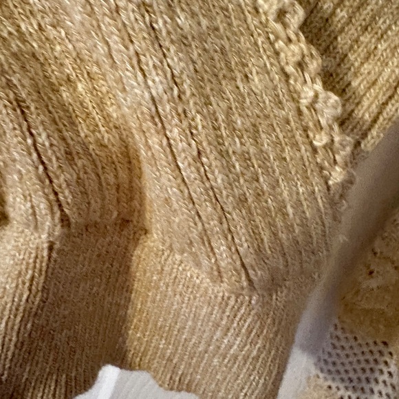 Anthropologie Tan V-Neck Sweater - Picture 4 of 6